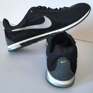 Nike Waffle Racer Casual Sneaker. Women's 8.5 (Black/Silver/Neon Green)